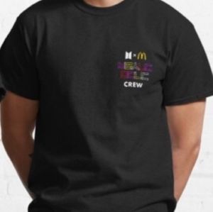 Mcdonalds x BTS Crew Neck T-Shirt Black K-Pop Offical Short Sleeve Promo Gildan